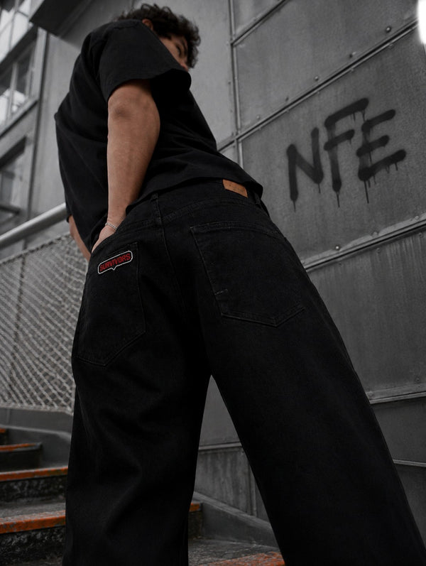 Men Black Badge Bootcut Jeans