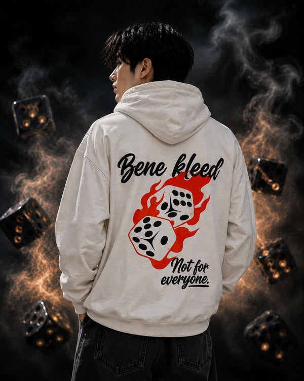 Men White Graphic Relaxed Hooded Sweatshirt