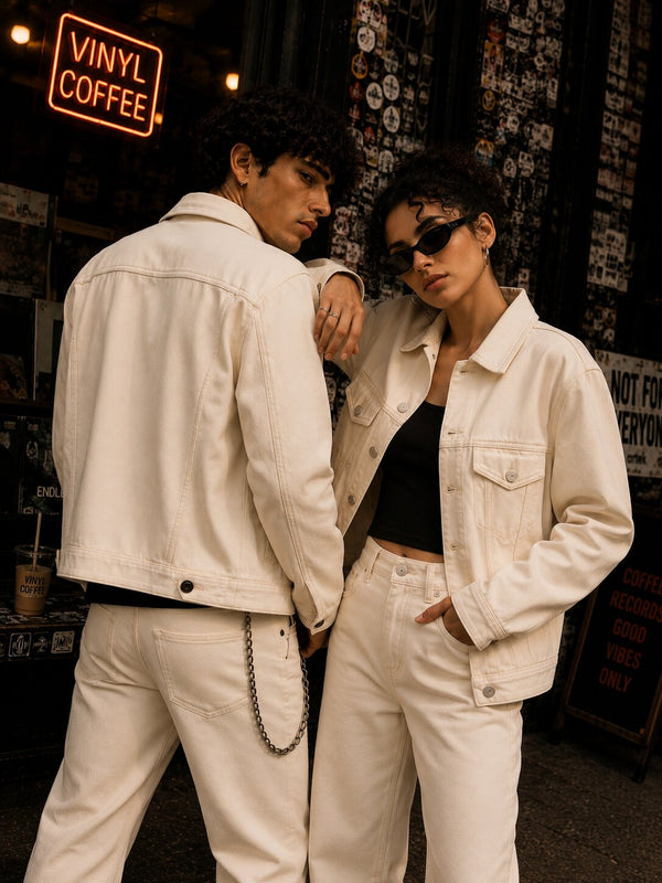 Unisex Mood Swytch Relaxed Denim Jacket with Swappable Soild Swytch
