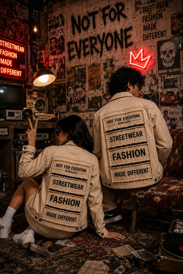 Unisex Mood Switch Relaxed Denim Jacket with Swappable Applique Patch