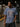 Men Blue Acid wash Graphic Oversized T-shirt