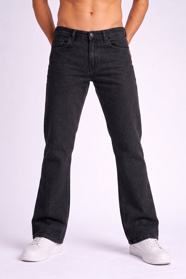 Men Black Bootcut Jeans