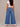 Women  Blue Wide-Leg Jeans with Lace Hem