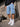 Men Blue Straight Convertible Cargo Denim Trouser