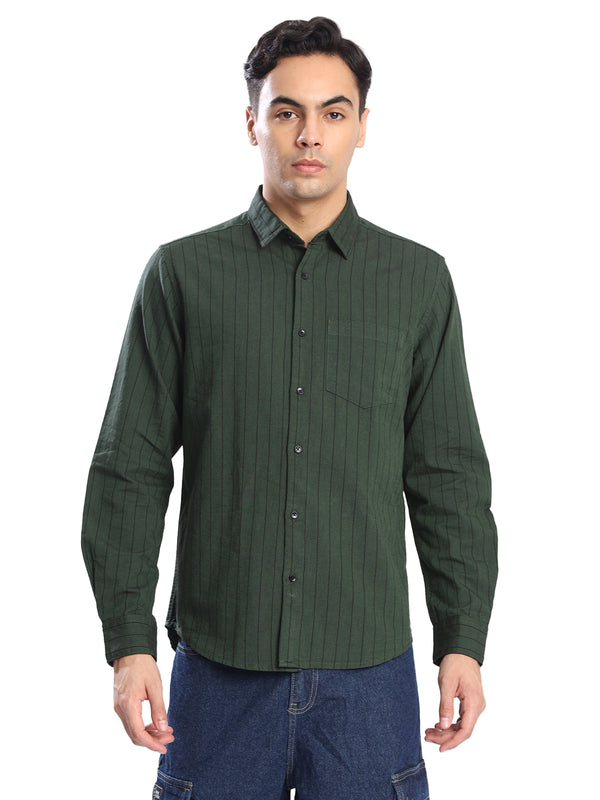 Men Stripped Regular Casual Shirt