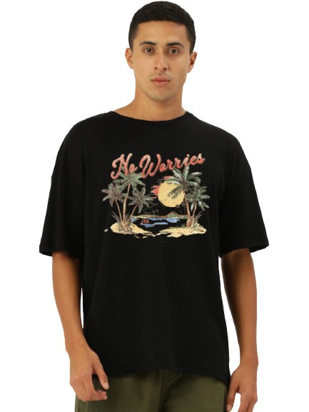 Men Over size drop Shoulder Grahic T-Shirt