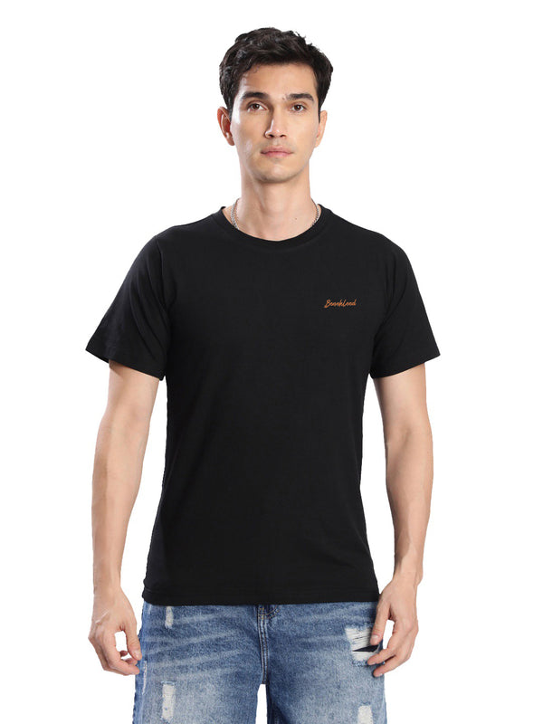 Men Black Embroided T Shirt