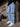 Men Blue Straight Convertible Cargo Denim Trouser