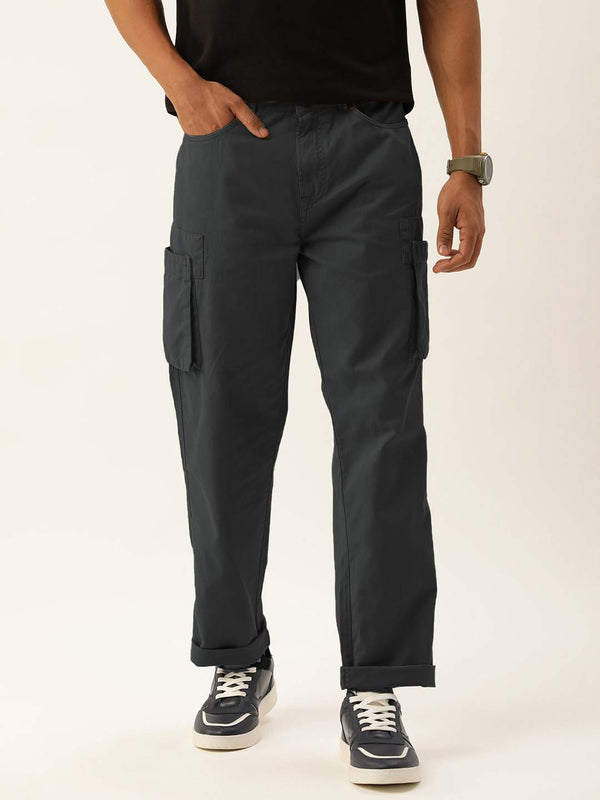 Men Straight Cargo Trousers