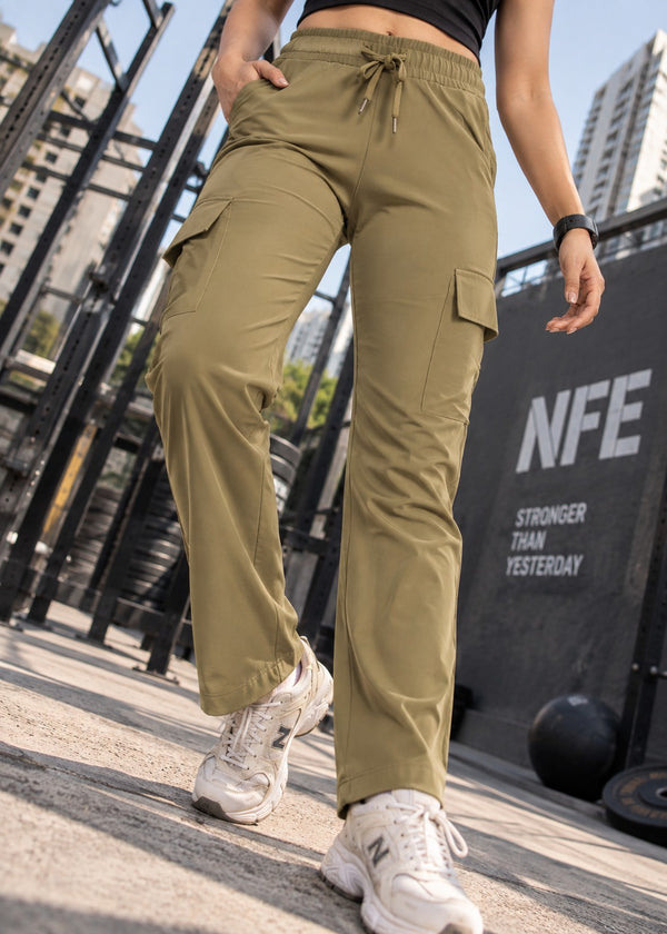 Women lightweight Cargo Trousers with Elasticated waistband