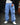 Men Blue Straight Convertible Cargo Denim Trouser