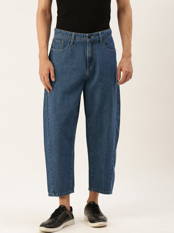 Men Loose-Fit Cropped Jeans