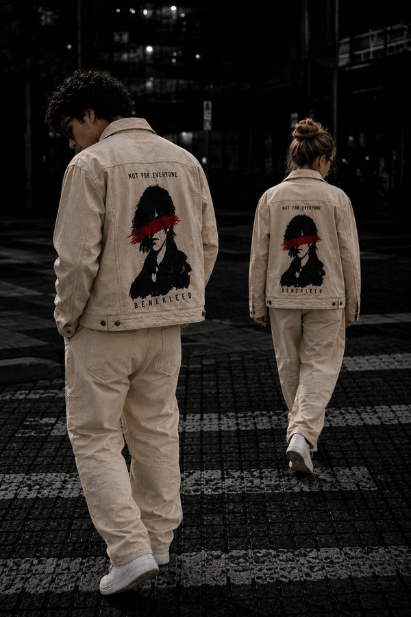 Unisex Mood Switch Relaxed Denim Jacket with Swappable Graphic Patch