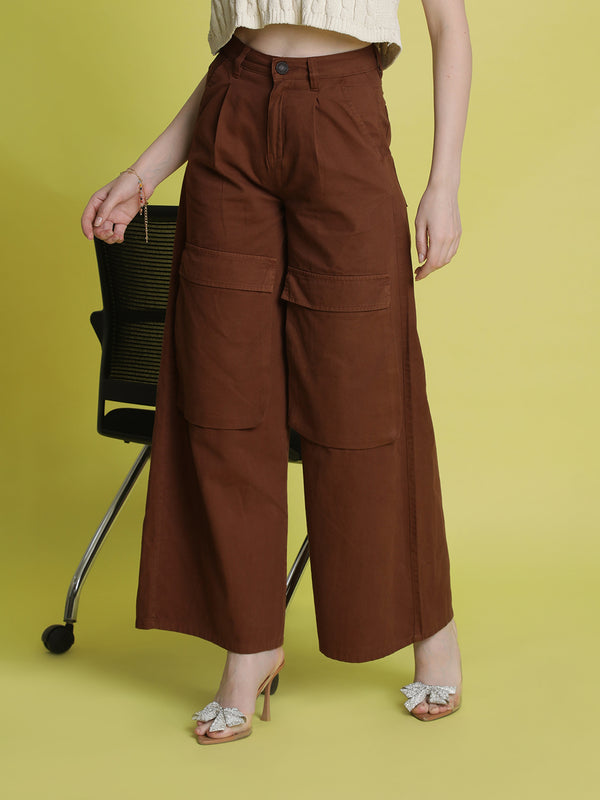 Women Brown Cargo Trousers