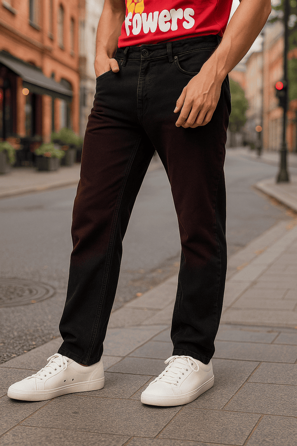 Men Relax Fit Rust Tinted Jeans