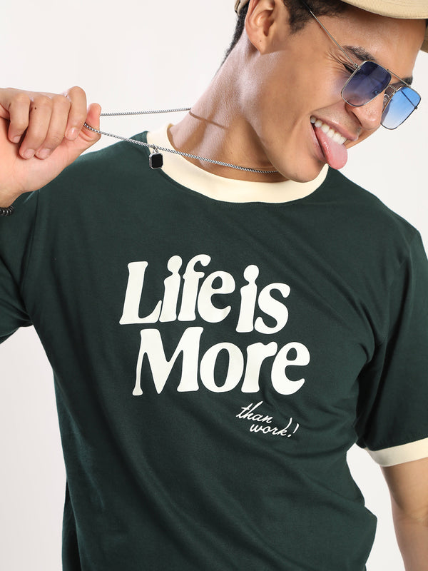 Men Graphic Ringer T-Shirt Colour Block