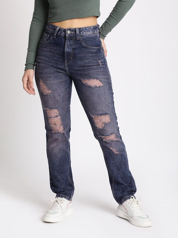 Women Purple-Tinted Distressed Jeans