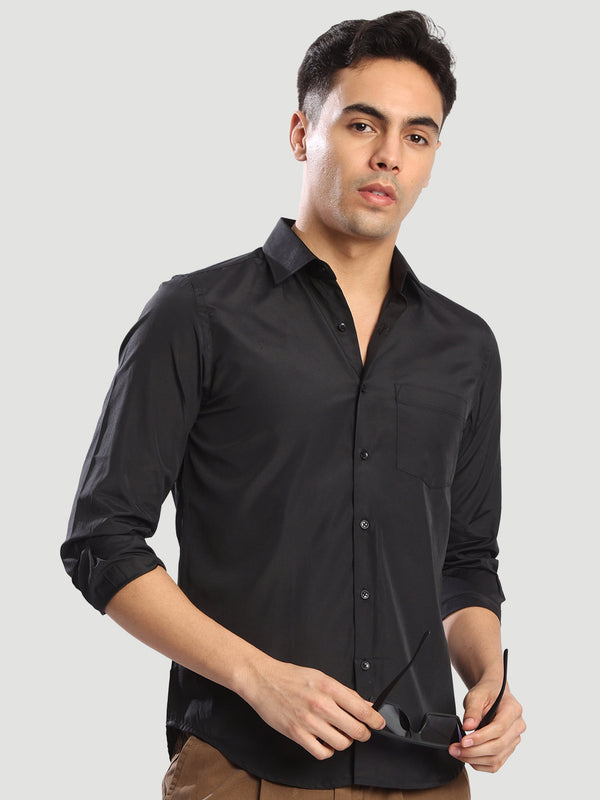 Men Black Slim fit Formal Shirt