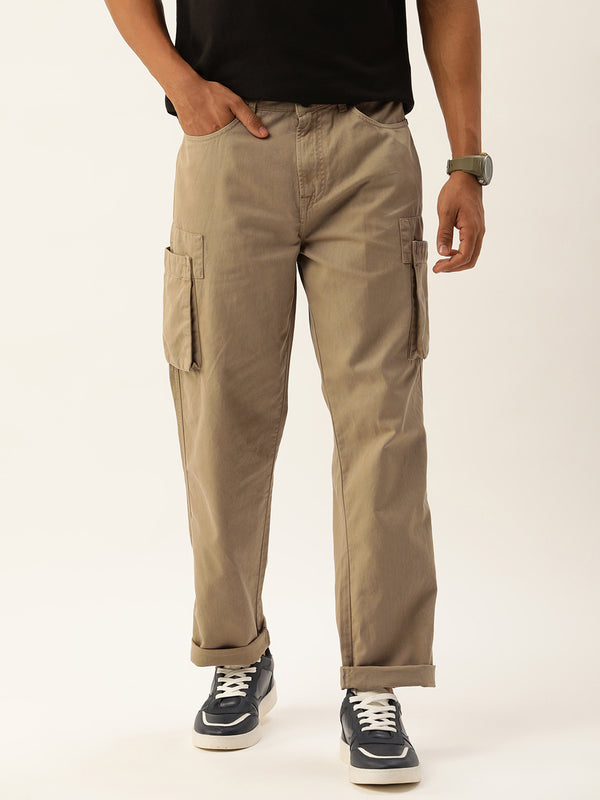Men Straight Cargo Trousers