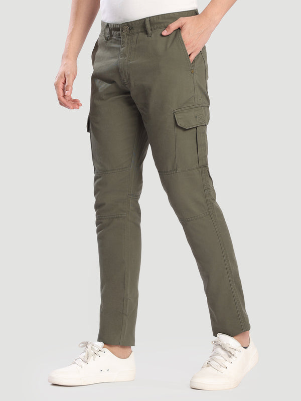 Men Olive Cargo Trousers