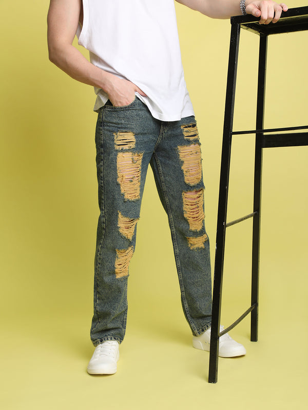 Men Relaxed Fit Mildly Medium Distressed Jeans