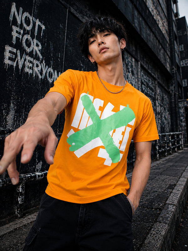 Men Mustard Graphic Print  T-shirt