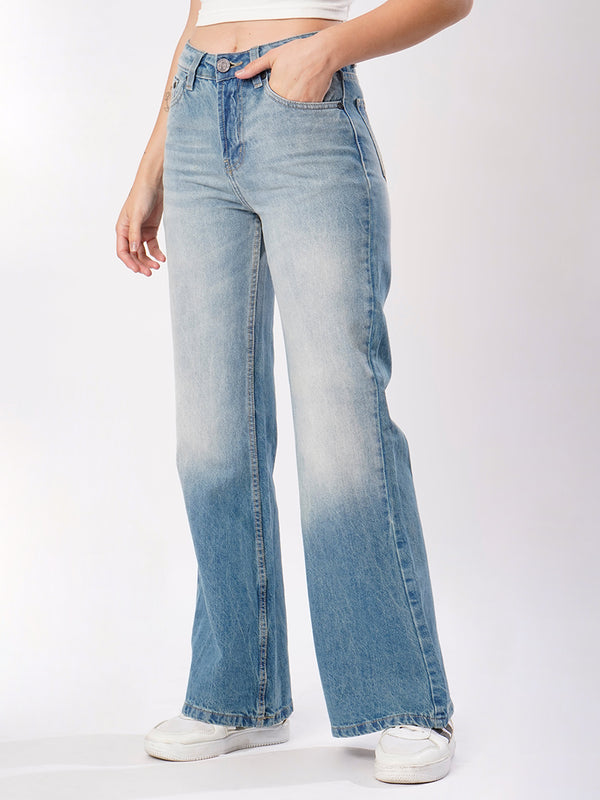 Women Medium Fade Tinted Bootcut Jeans