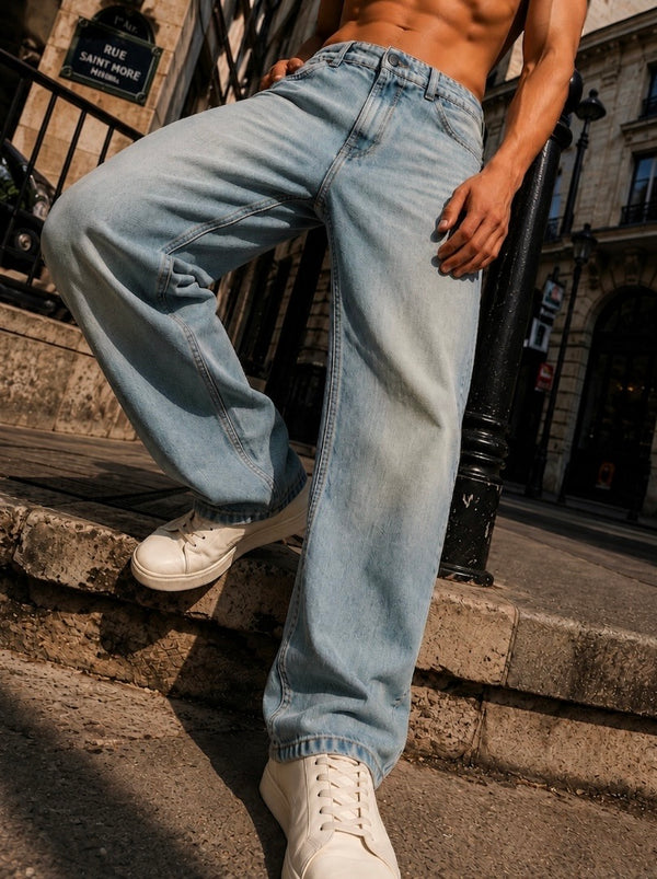 Men Blue Tinted Relaxed Jeans