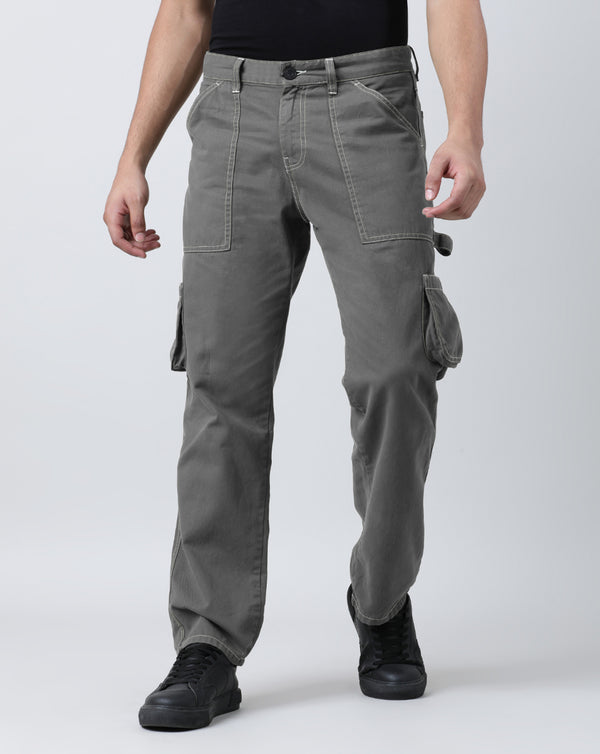 Men Straight Cargo Trousers