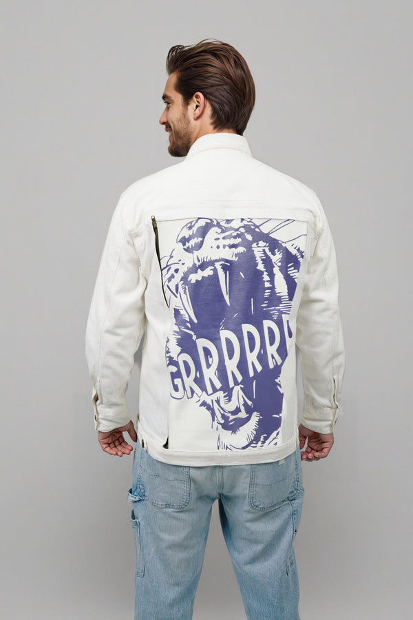 Unisex Relaxed Denim Jacket With Swappable Graphic Patch
