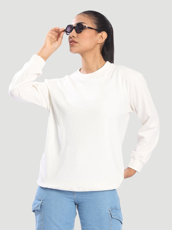 Women Relax Fit Pullover Sweatshirt