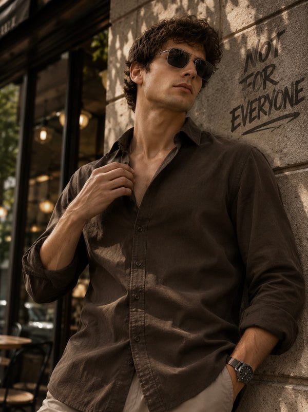Men Regular Cotton Linen Shirt