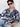 Men Blue Abstract Print Single Pocket  Slim Fit Shirt