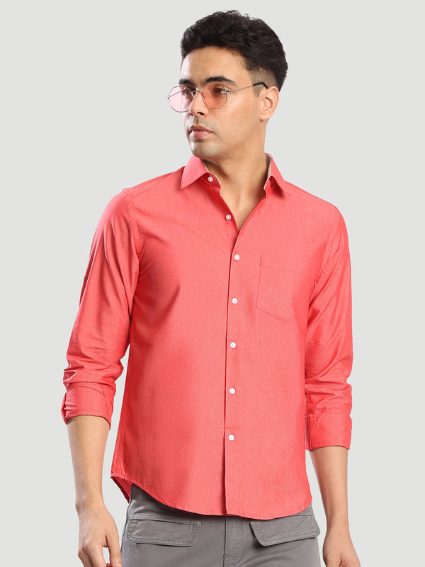 Men light red Slim fit Formal Shirt