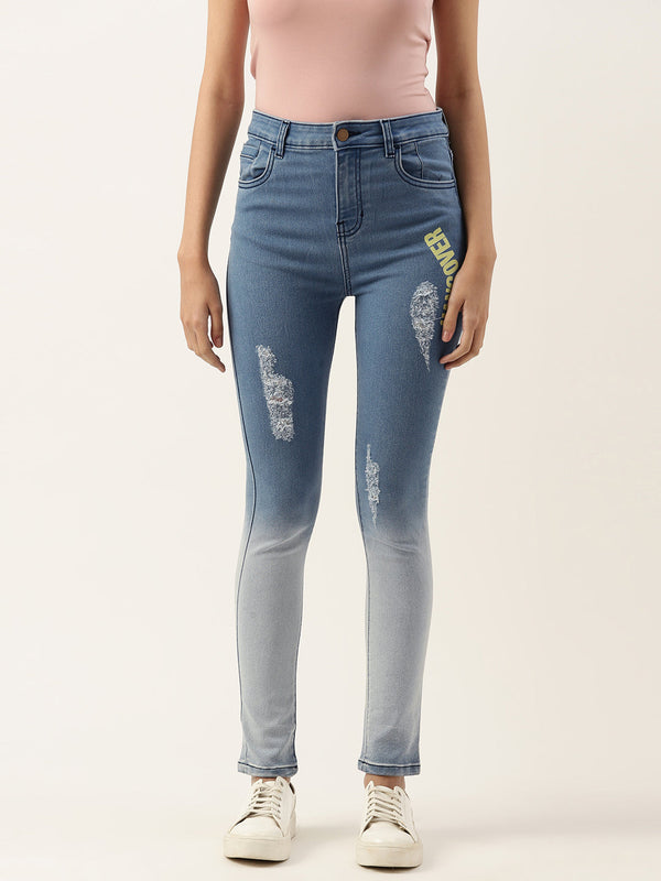 Women's  slim fit Blue Trouser
