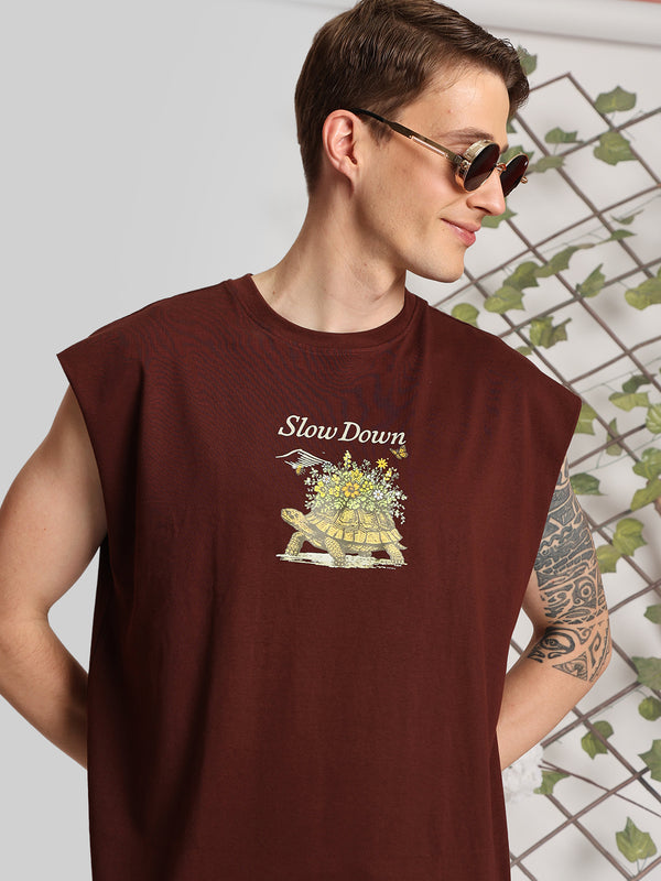Men Graphic Printed Round Neck Oversized T-Shirt