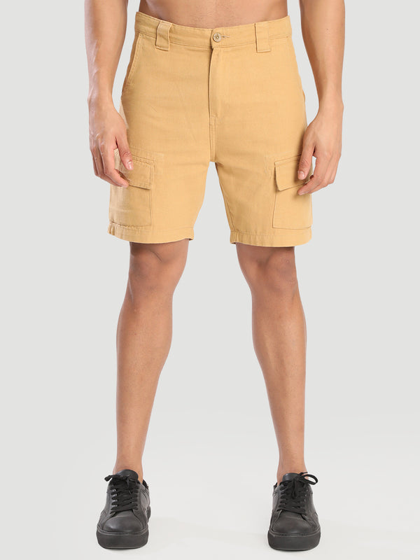 Men Regualr Fit Cotton Cargo Shorts