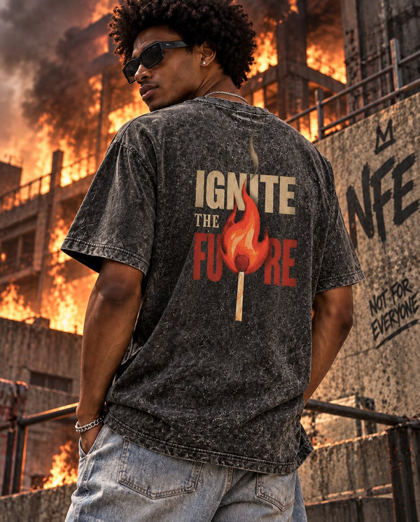 Men Grey Acid Wash Graphic T-Shirt
