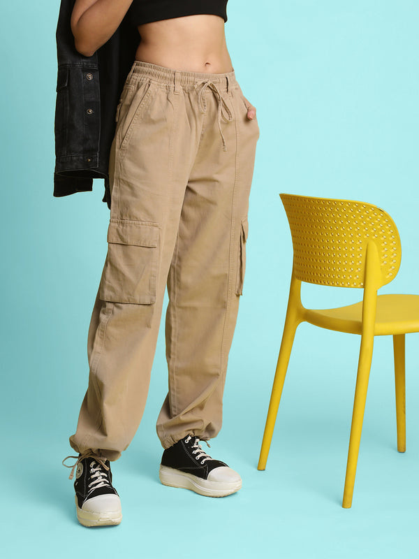 Women Grey Cargo Trousers