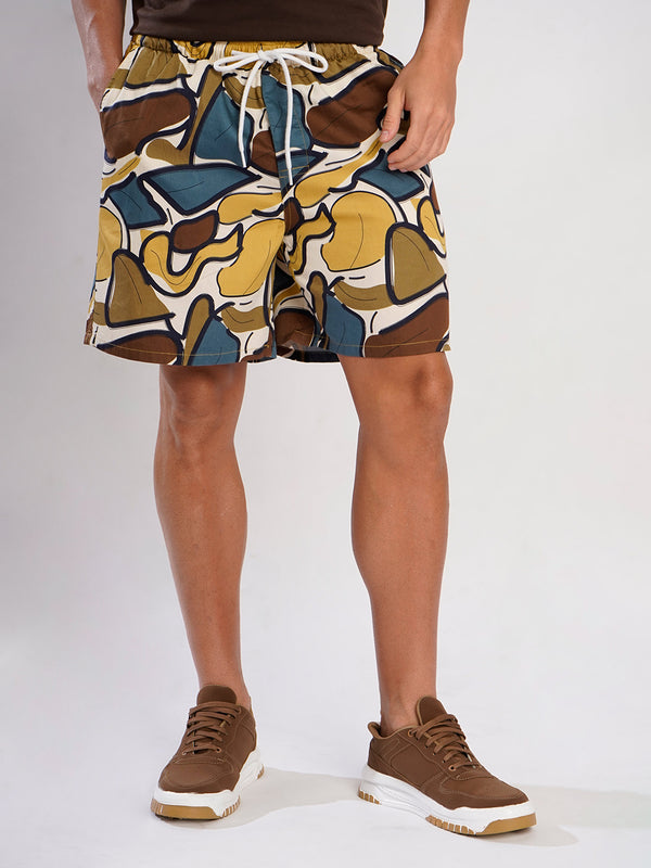 Men Mustard Printed Relax fit Boxer Shorts