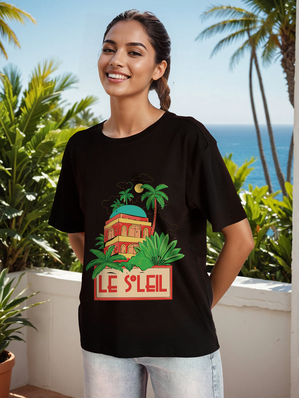 Women Graphic Printed Cotton Oversized T-shirt