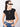Women Black Front Tie-up Solid Top
