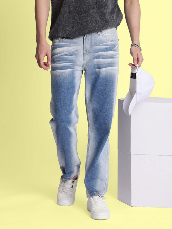 Men Dual Shade Relaxed Washed Jeans