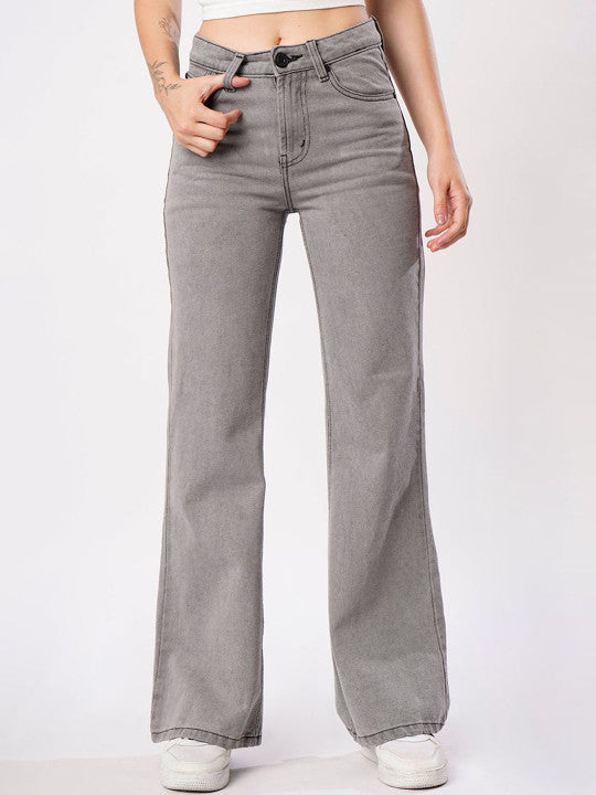 Women Grey Bootcut Stretchable Jeans