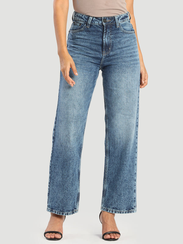 Women Blue Relax Fit cotton Jeans