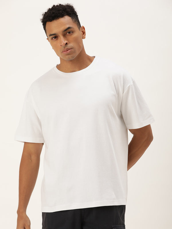 Mens Solid White Oversized T-Shirt