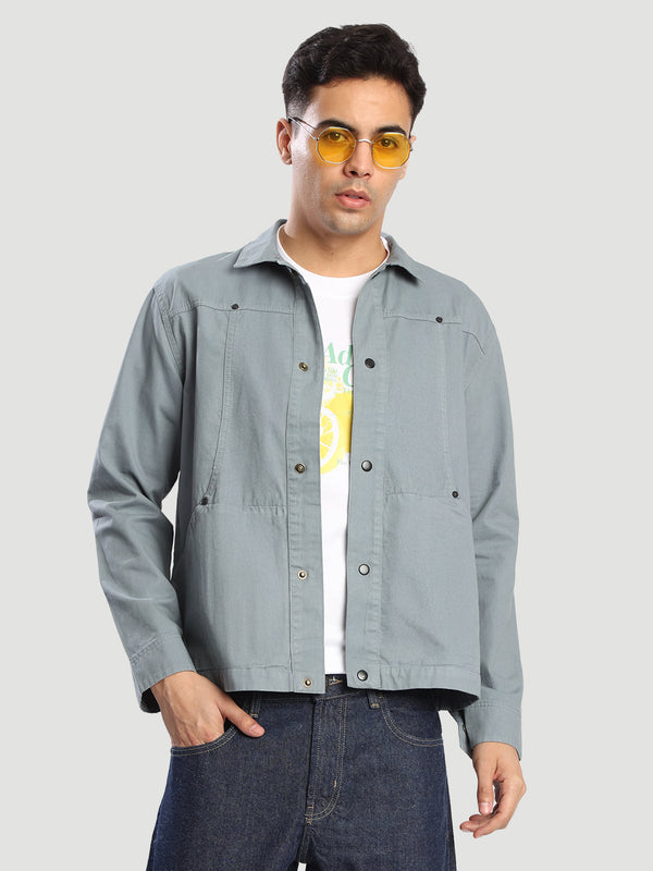 Men Gey KANGAROO POCKET relaxed JACKET