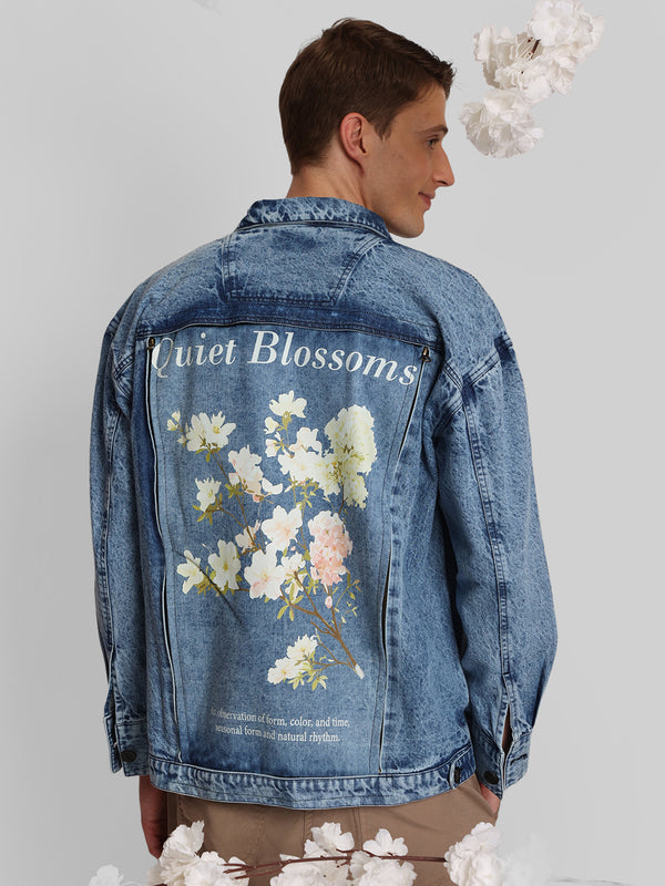Unisex Oversized Denim Jacket With Swappable Graphic Patch