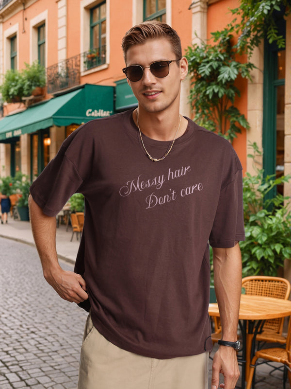 Men Over size drop Shoulder Grahic T Shirt