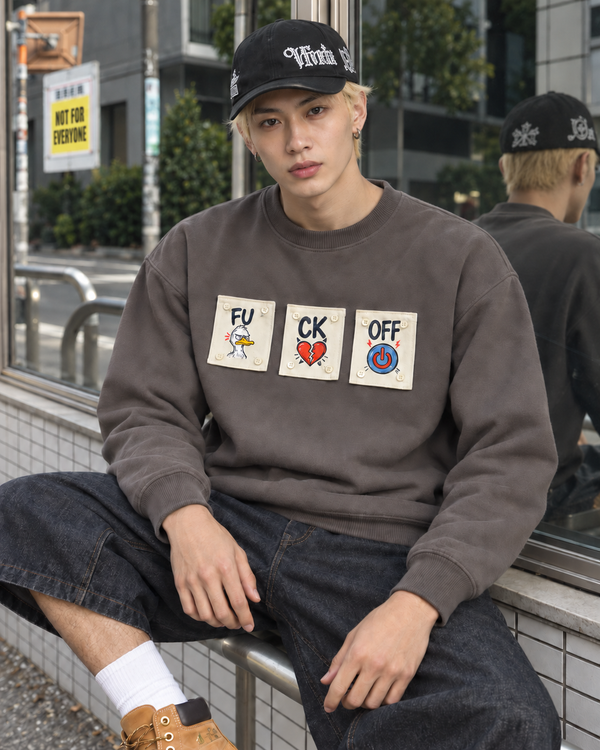 Men Red Relaxed Mood Swytch Graphic Sweatshirt